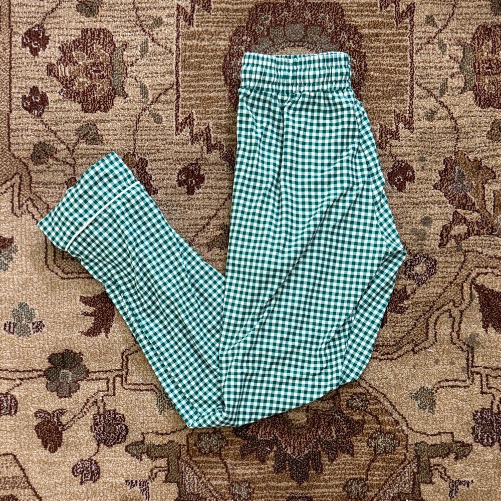 Women’s XS love+grow green gingham pajama pants